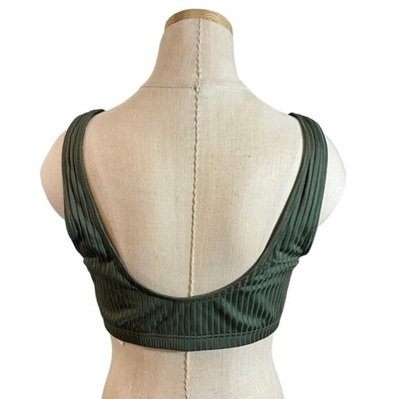 Victoria's Secret swim top M khaki green bikini swim top front open - Picture 5 of 8